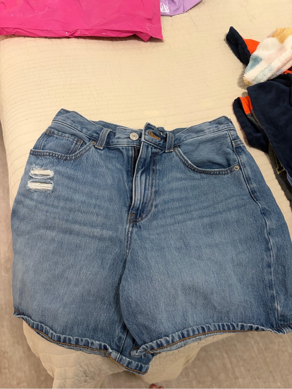 Uniqlo Light Blue Denim High-Waist Women’s Shorts